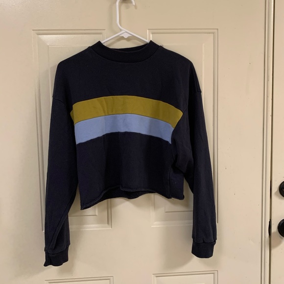 American Eagle Outfitters Sweaters - American Eagle Striped Cropped Sweatshirt